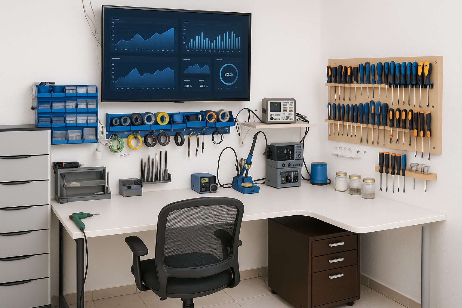 Makerspace Makerspace-Werkbank mit Messtechnik im Think Tank Tegernsee